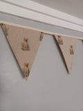 Labrador dogs fabric bunting, on natural background, 10 flags, approx 2.5 metres