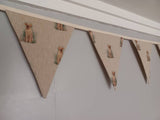 Labrador dogs fabric bunting, on natural background, 10 flags, approx 2.5 metres