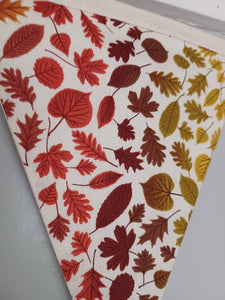 Autumn leaves bunting. Fabric fall decoration.